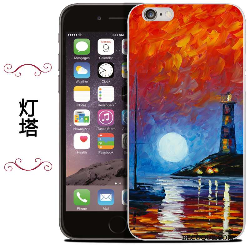 iPhone Se 2020 Coque De Téléphone Protection Sac Peinture À L'huile Silicone