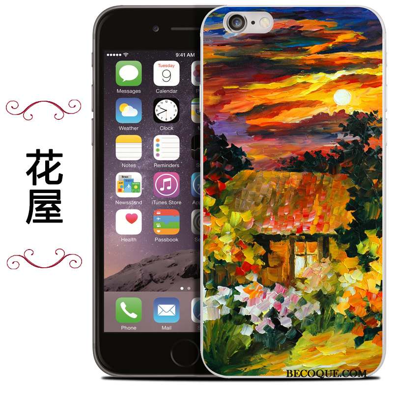 iPhone Se 2020 Coque De Téléphone Protection Sac Peinture À L'huile Silicone