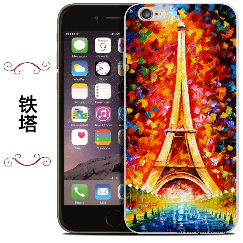 iPhone Se 2020 Coque De Téléphone Protection Sac Peinture À L'huile Silicone