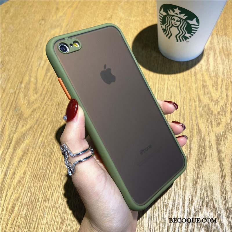 iPhone Se 2020 Coque Délavé En Daim Europe Marque De Tendance Silicone Vert Simple