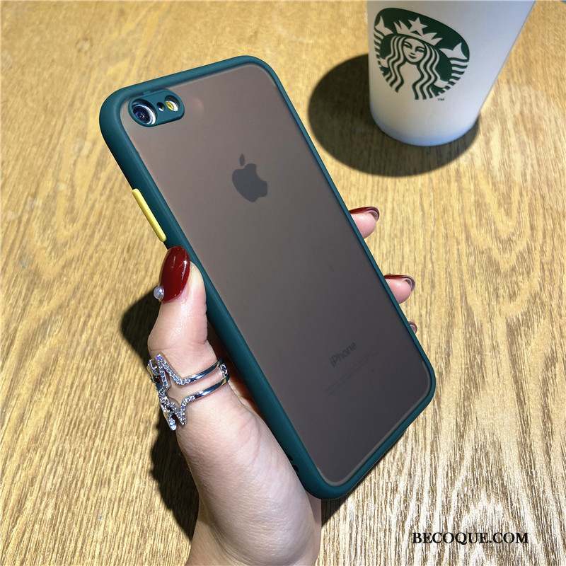 iPhone Se 2020 Coque Délavé En Daim Europe Marque De Tendance Silicone Vert Simple