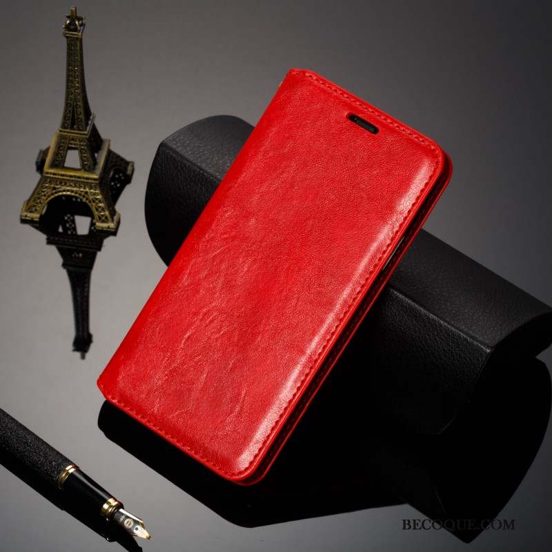 iPhone Se 2020 Coque Rouge Luxe Très Mince Britanique Incassable Étui En Cuir