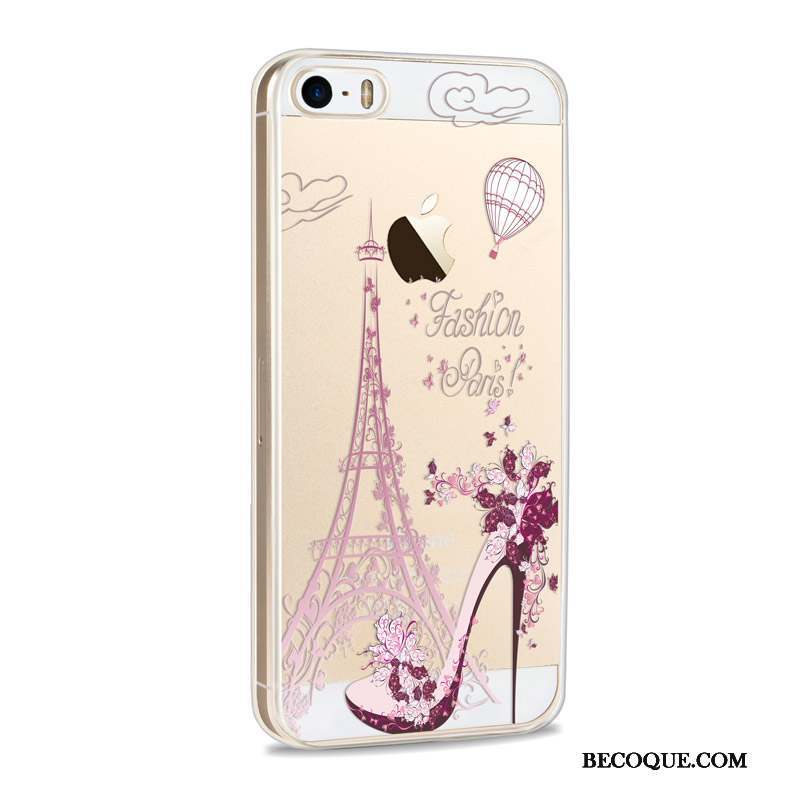 iPhone Se Coque De Téléphone Silicone Violet Tendance Protection Dessin Animé