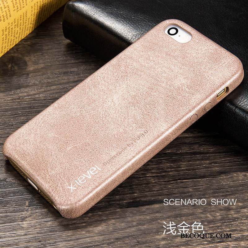 iPhone Se Coque Or Étui En Cuir Incassable Tendance Nouveau Protection