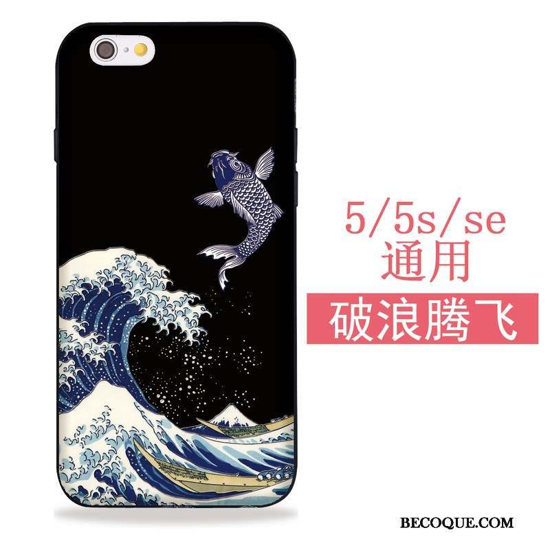 iPhone Se Coque Sakura Grue Étui Chat Fluide Doux Japonais