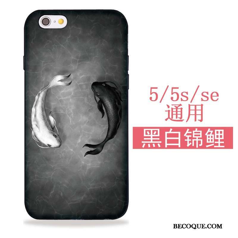 iPhone Se Coque Sakura Grue Étui Chat Fluide Doux Japonais