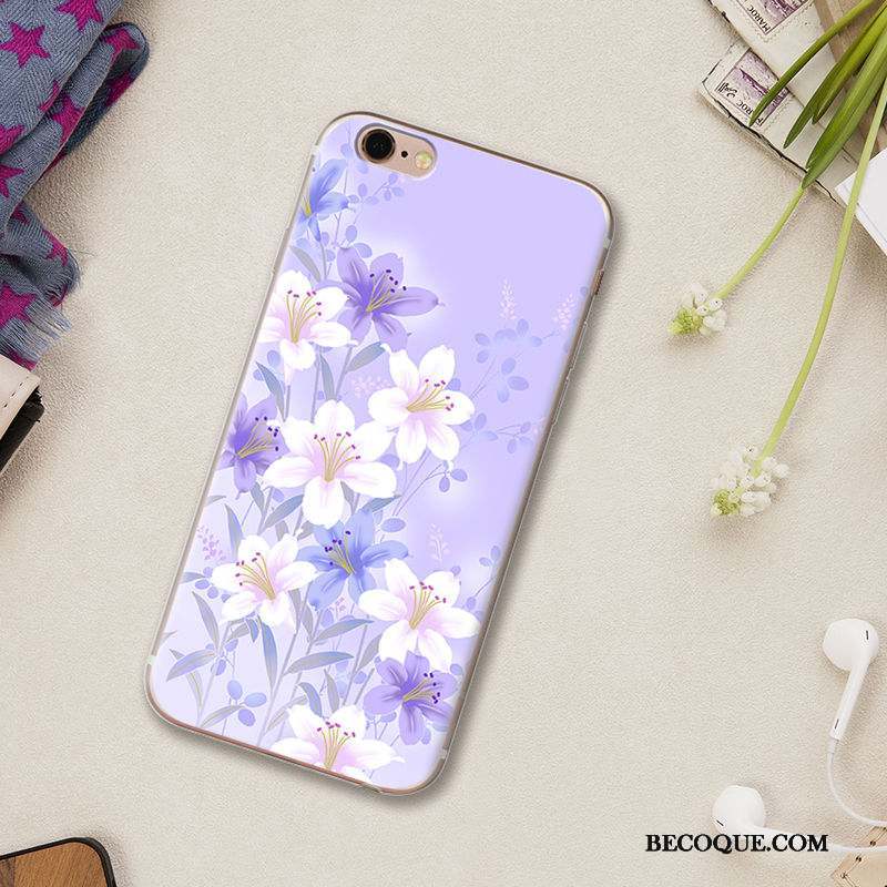 iPhone Se Coque Silicone Incassable Protection Violet Dessin Animé Étui