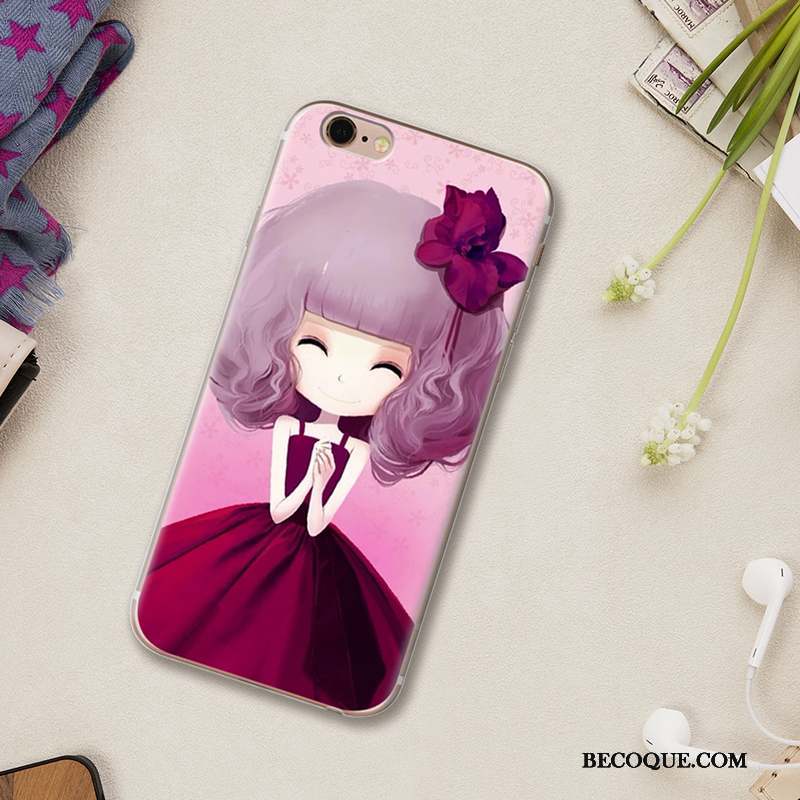 iPhone Se Coque Silicone Incassable Protection Violet Dessin Animé Étui