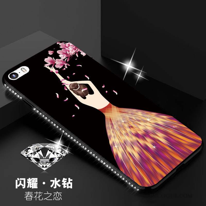 iPhone Se Coque Strass Incassable Tout Compris Fluide Doux Étui Tendance