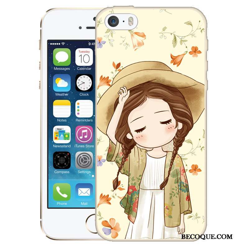 iPhone Se Gaufrage Dessin Animé Coque Étui Téléphone Portable Peinture