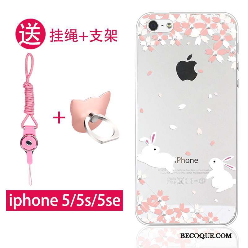 iPhone Se Incassable Gaufrage Coque De Téléphone Silicone Protection Ornements Suspendus