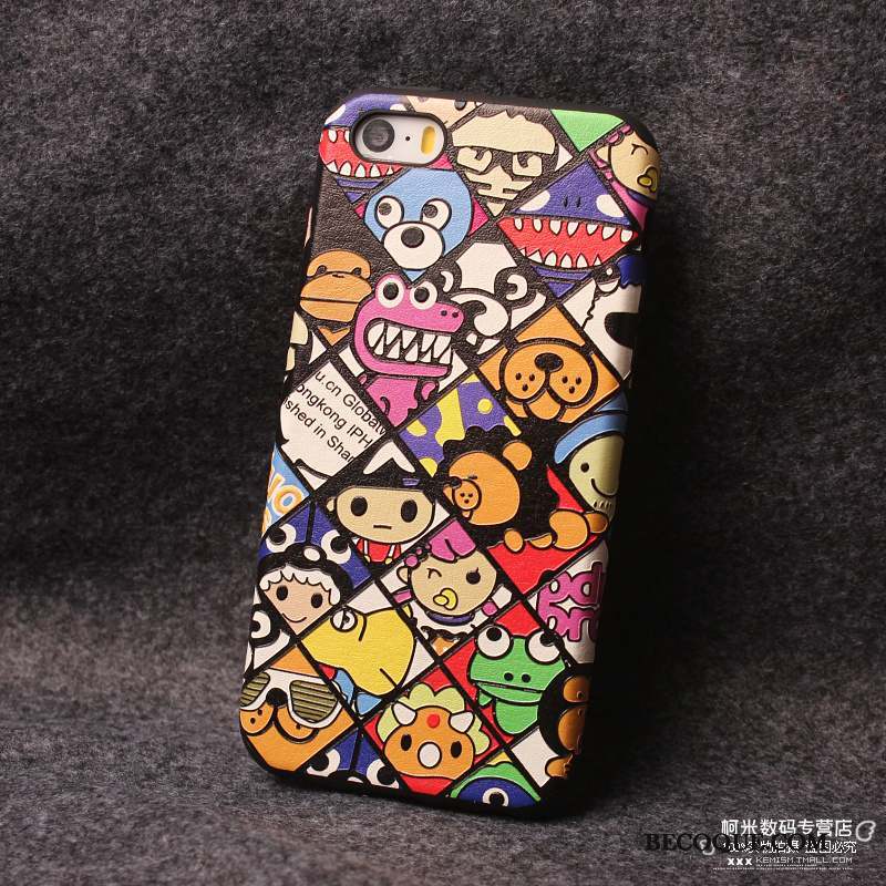 iPhone Se Personnalité Silicone Dessin Animé Coque De Téléphone Incassable Tout Compris