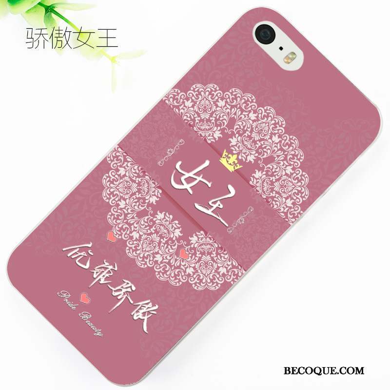 iPhone Se Rose Gaufrage Dessin Animé Coque Protection Étui