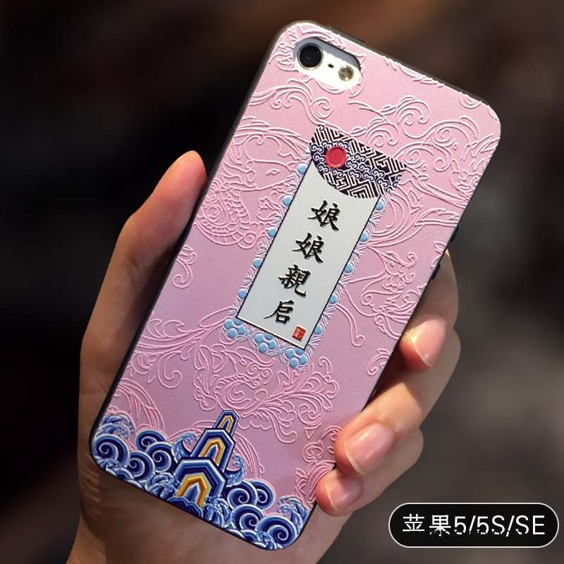 iPhone Se Silicone Simple Tout Compris Coque De Téléphone Créatif Style Chinois