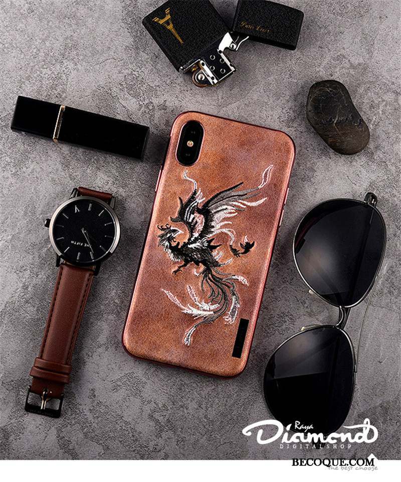 iPhone X Amoureux Aile Coque Marque De Tendance De Téléphone Dragon