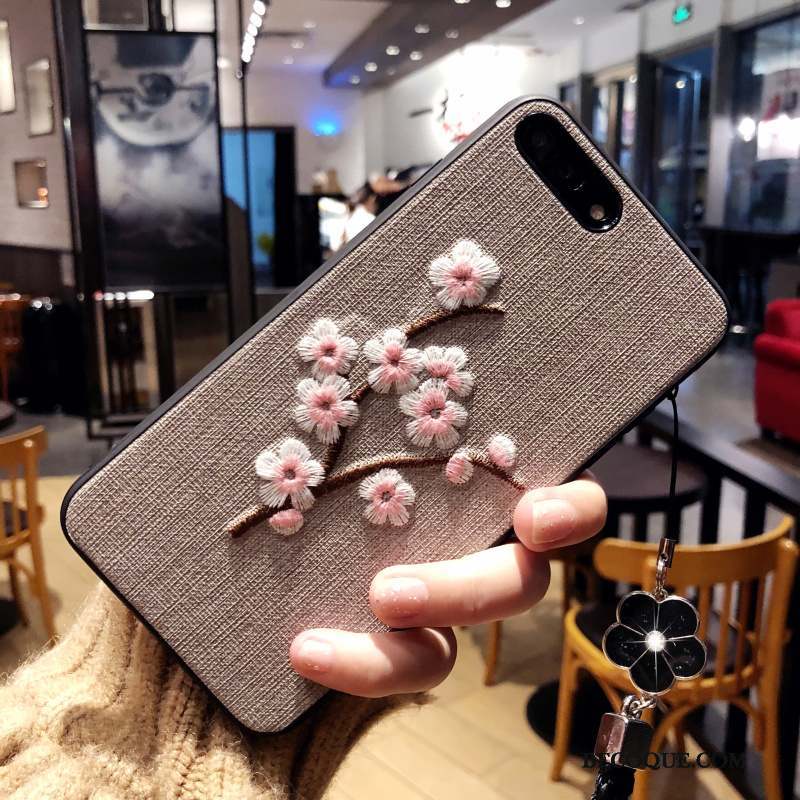 iPhone X Broderie Ornements Suspendus Coque De Téléphone Art Incassable Fluide Doux