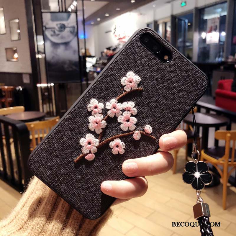 iPhone X Broderie Ornements Suspendus Coque De Téléphone Art Incassable Fluide Doux