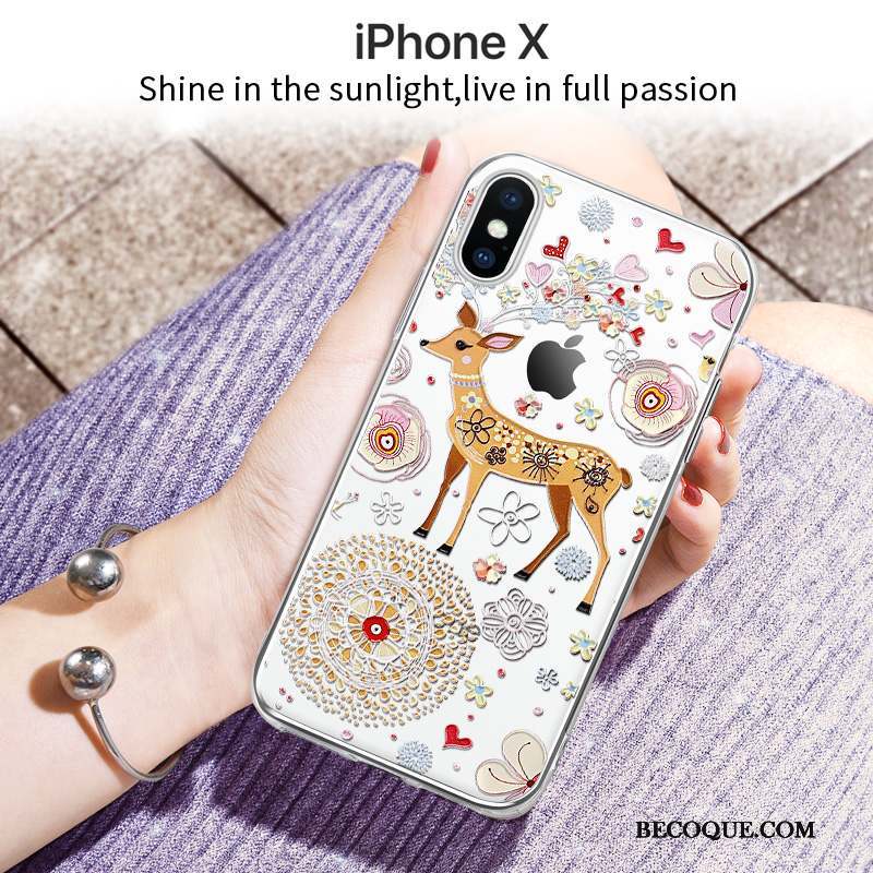 iPhone X Charmant Coque De Téléphone Incassable Tout Compris Fluide Doux Silicone