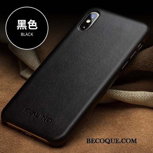 iPhone X Coque Business Rouge Simple Protection Étui En Cuir Couvercle Arrière