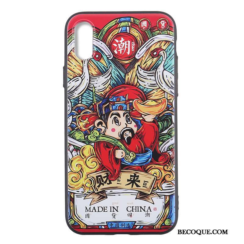 iPhone X Coque Créatif Original Multicolore Style Chinois Étui Tout Compris