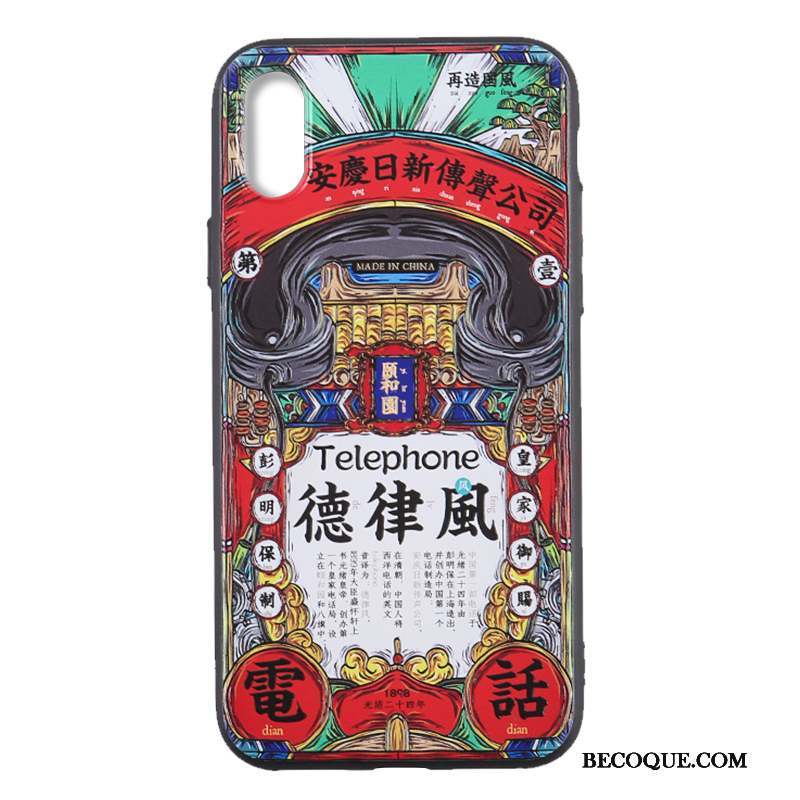 iPhone X Coque Créatif Original Multicolore Style Chinois Étui Tout Compris