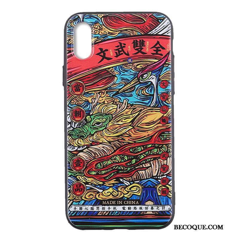 iPhone X Coque Créatif Original Multicolore Style Chinois Étui Tout Compris