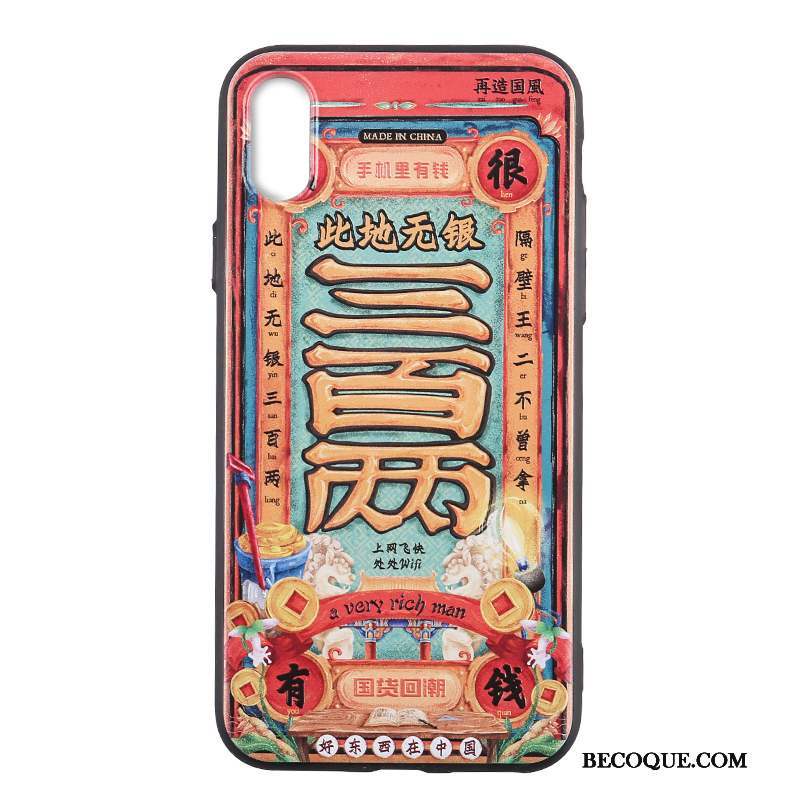 iPhone X Coque Créatif Original Multicolore Style Chinois Étui Tout Compris