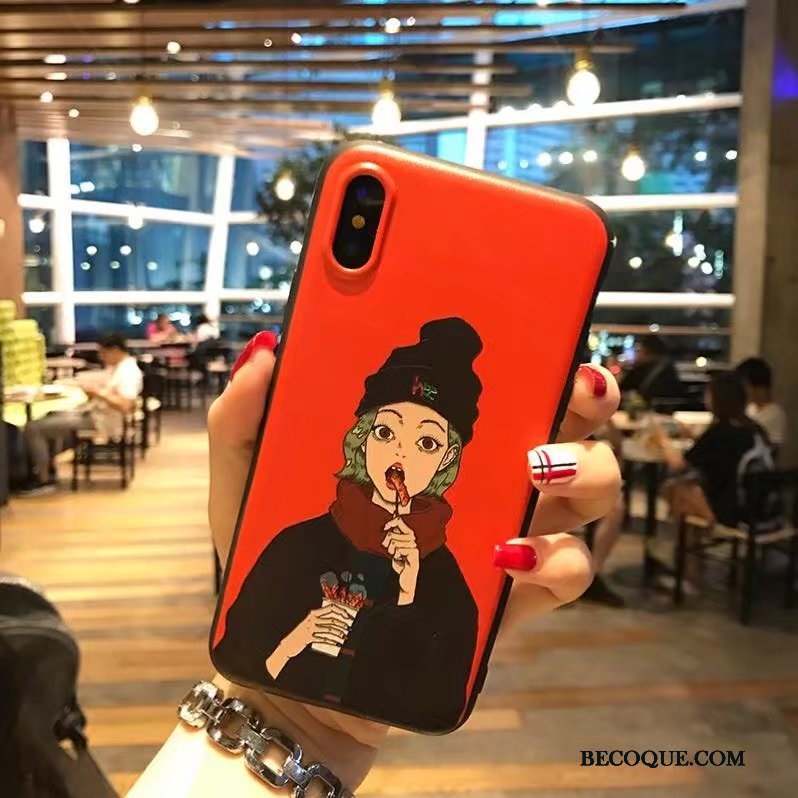 iPhone X Coque Créatif Personnalité Marque De Tendance Nouveau Rose Charmant