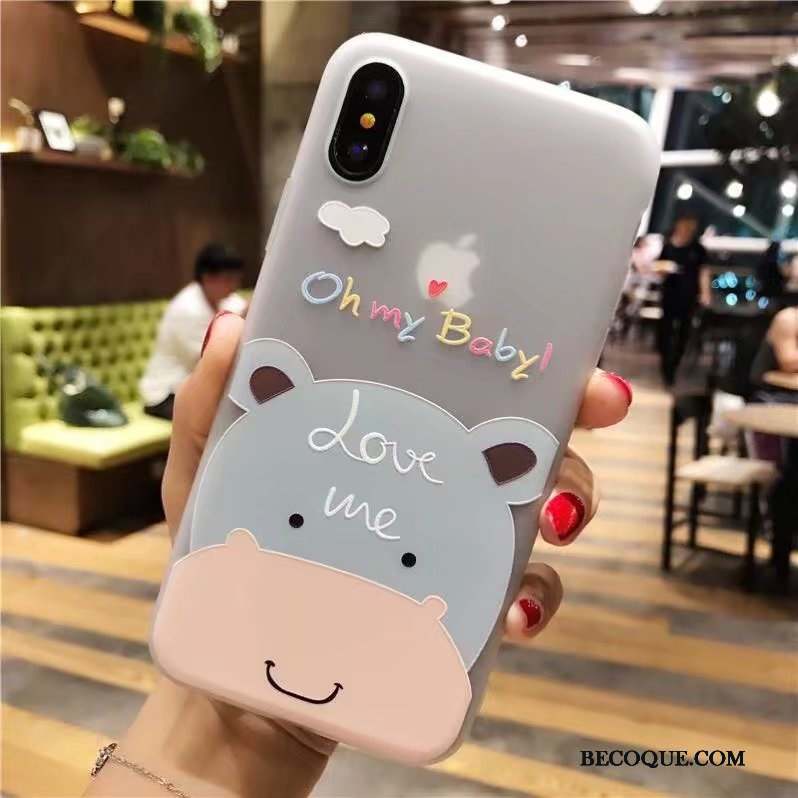 iPhone X Coque Créatif Personnalité Marque De Tendance Nouveau Rose Charmant