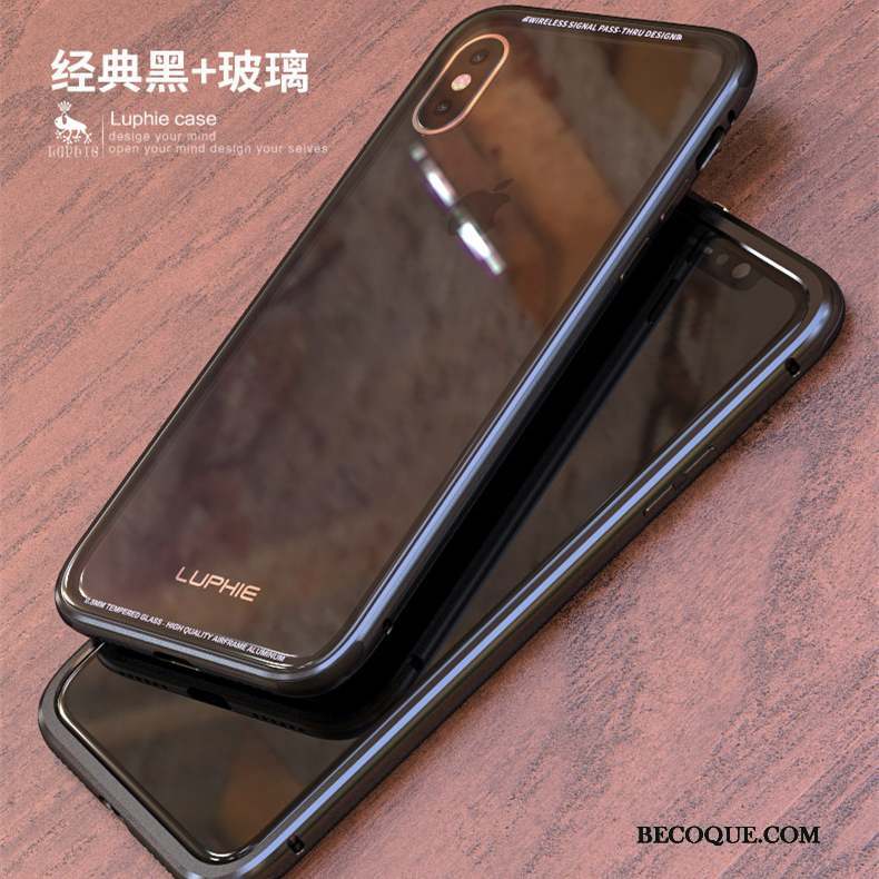 iPhone X Coque De Téléphone Or Métal Business Protection Étui