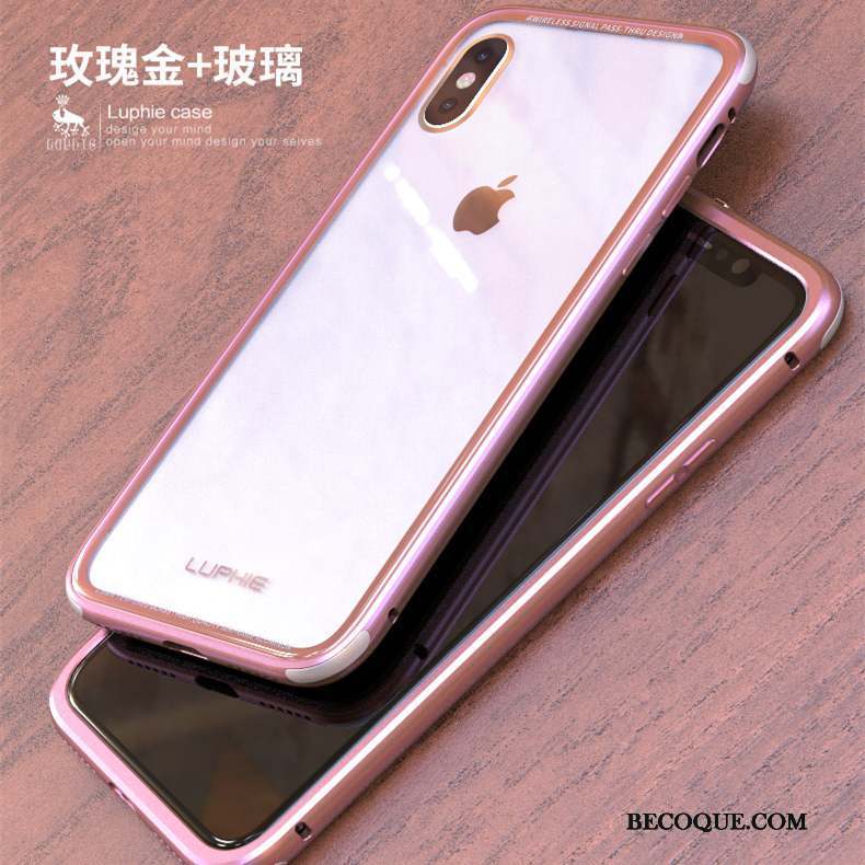 iPhone X Coque De Téléphone Or Métal Business Protection Étui