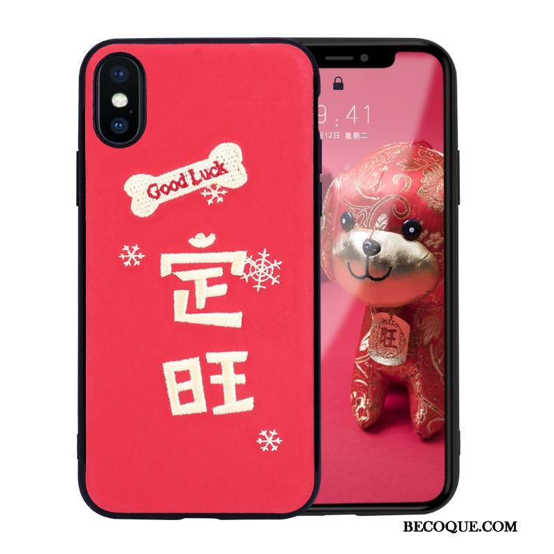 iPhone X Coque De Téléphone Tout Compris Marque De Tendance Étui Rouge Incassable