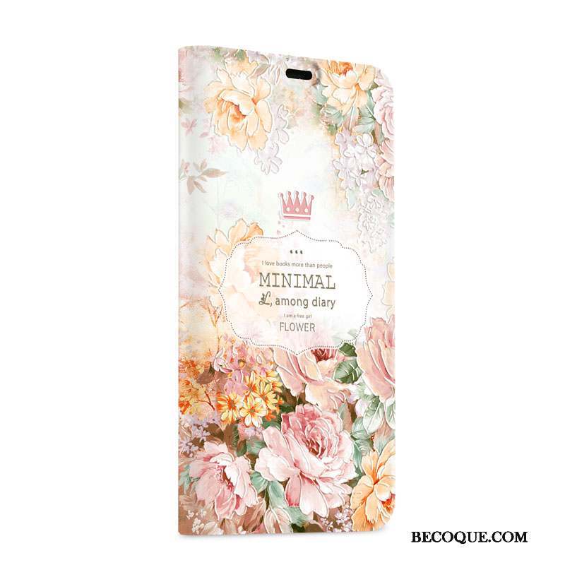 iPhone X Coque Housse Incassable Créatif Rose Étui En Cuir Personnalité