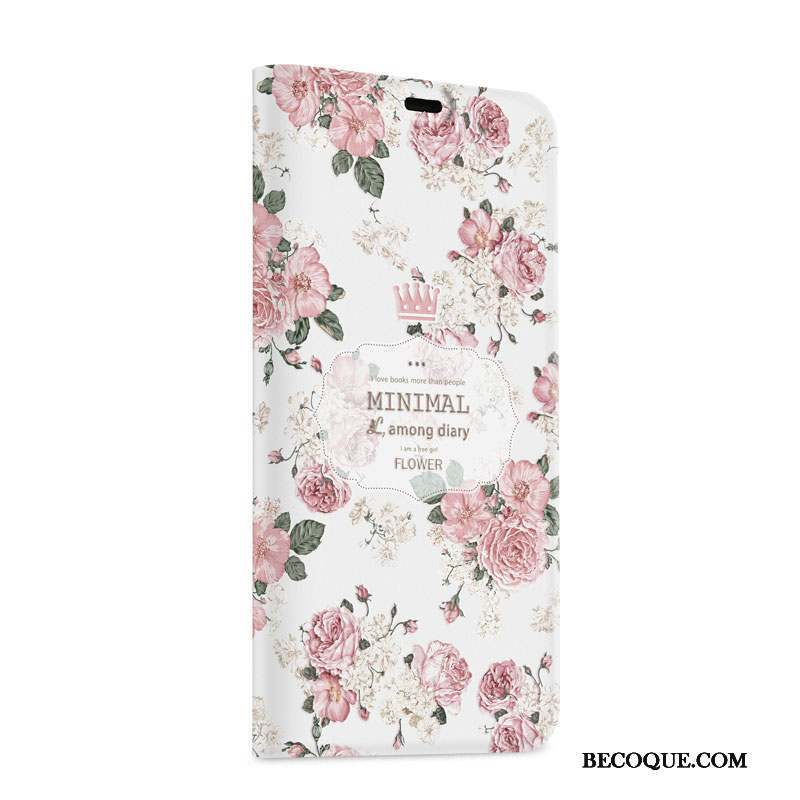 iPhone X Coque Housse Incassable Créatif Rose Étui En Cuir Personnalité