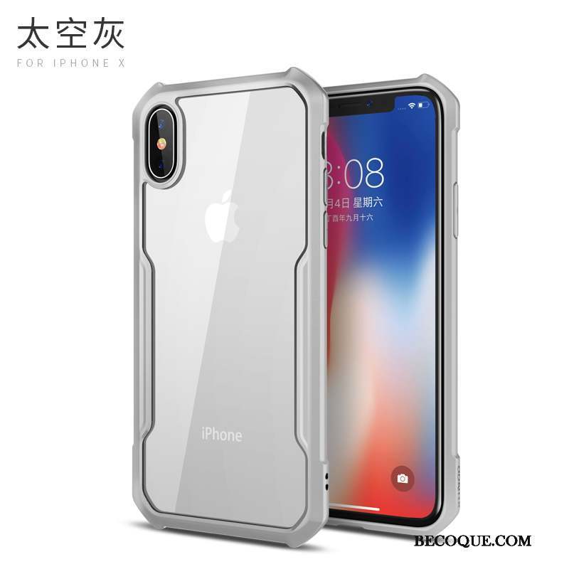 iPhone X Coque Incassable Très Mince Tout Compris Noir Protection Transparent