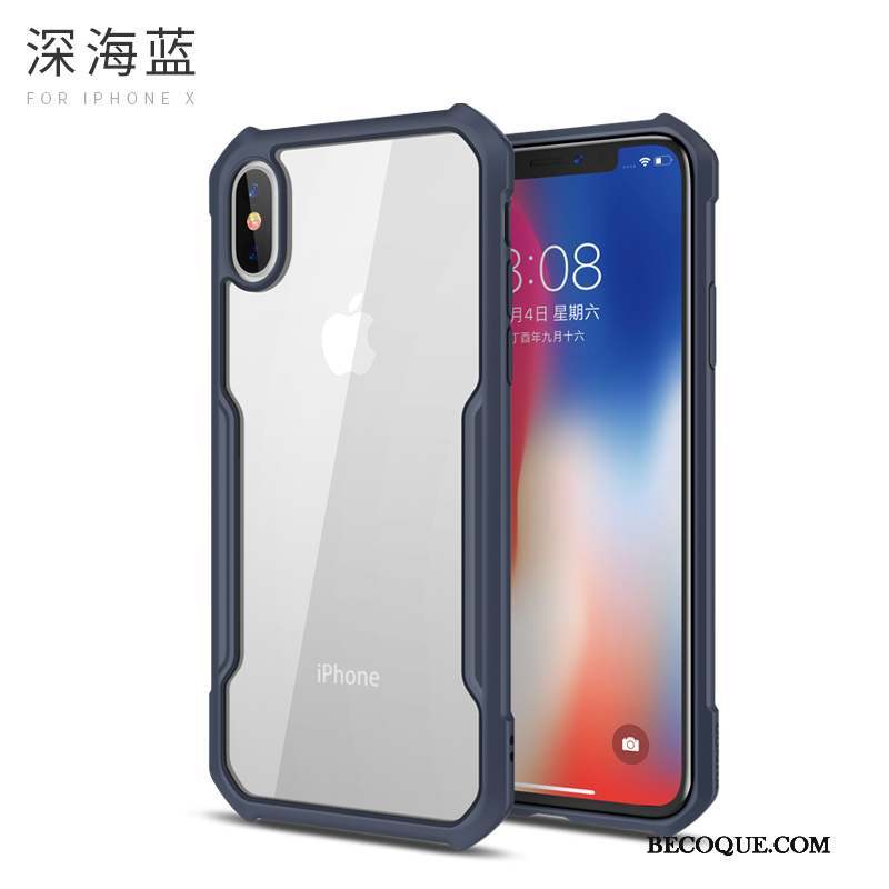 iPhone X Coque Incassable Très Mince Tout Compris Noir Protection Transparent