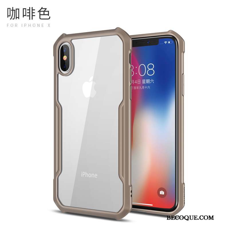 iPhone X Coque Incassable Très Mince Tout Compris Noir Protection Transparent