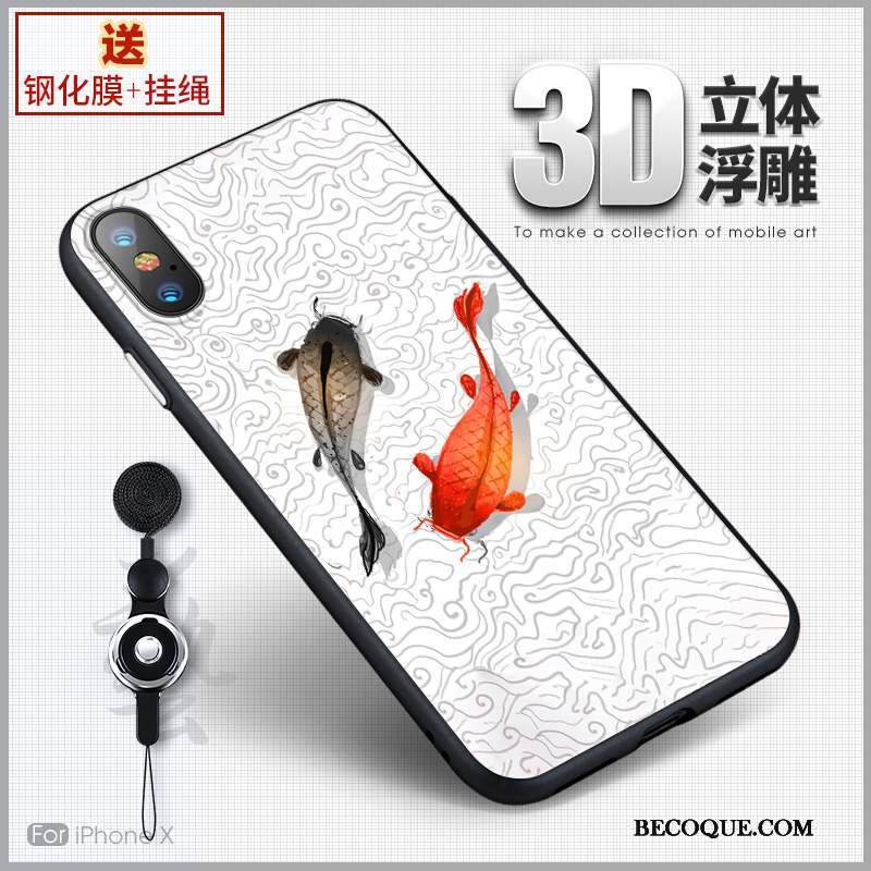 iPhone X Coque Marque De Tendance Personnalité Silicone Tout Compris Créatif Nouveau
