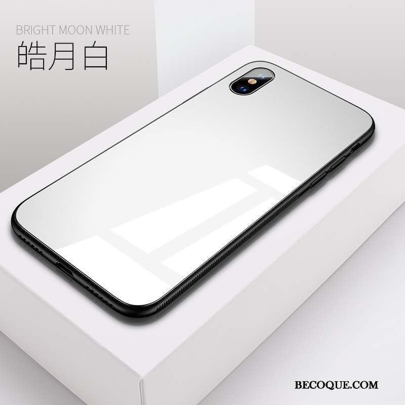 iPhone X Coque Nouveau Bleu Silicone Tendance Verre Étui