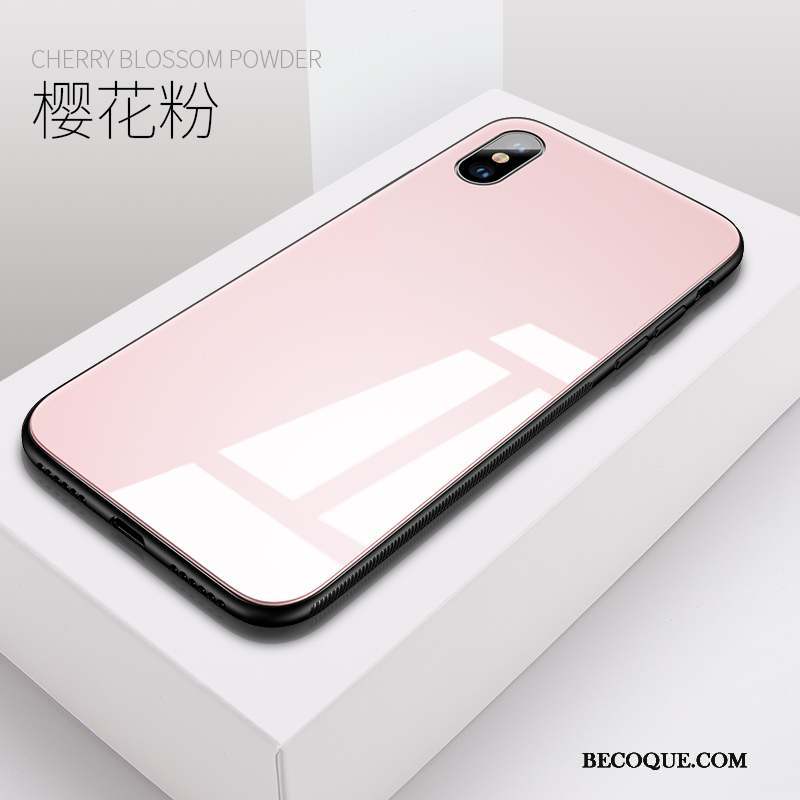 iPhone X Coque Nouveau Bleu Silicone Tendance Verre Étui