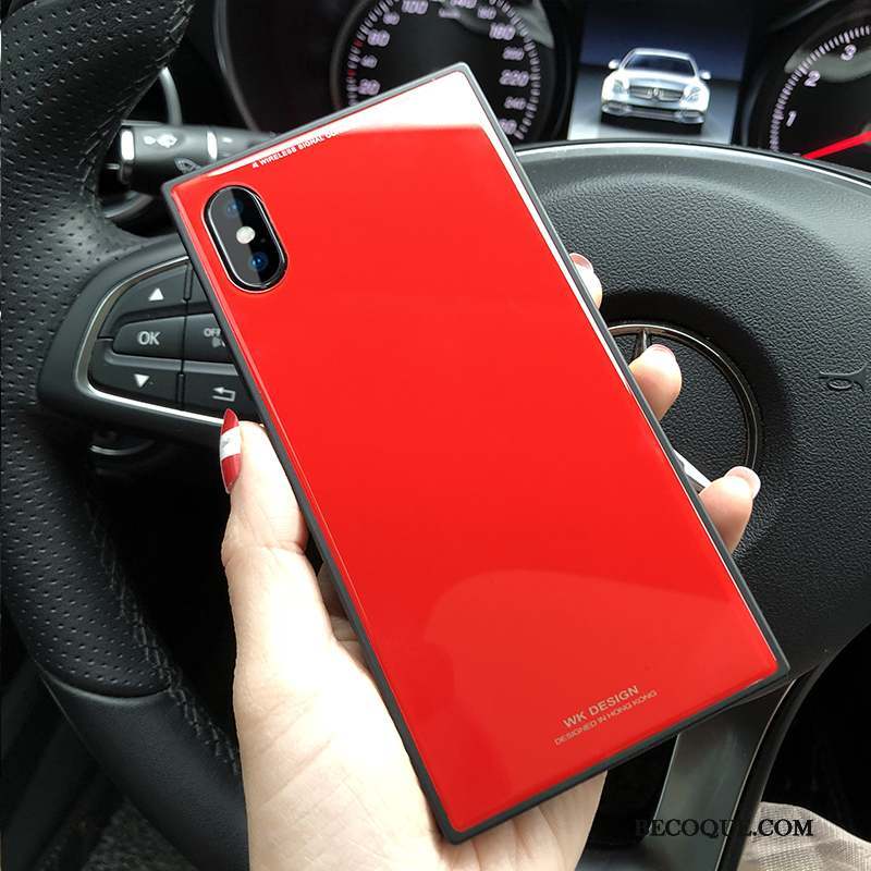 iPhone X Coque Nouveau Rouge Célébrité Noir Luxe Silicone