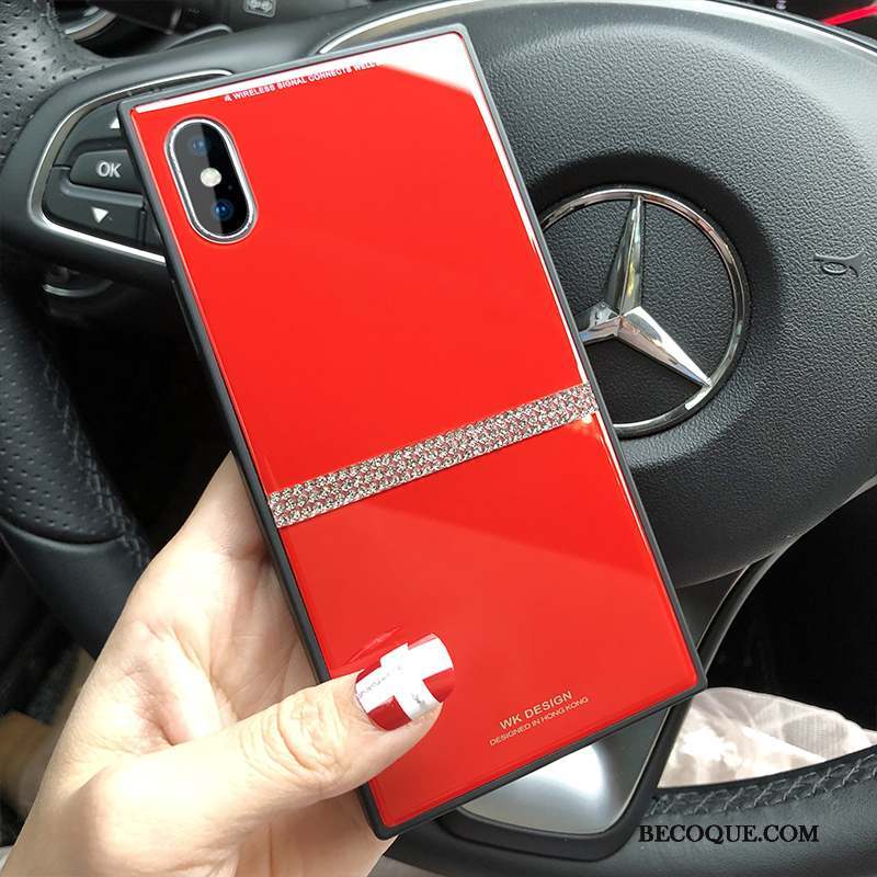 iPhone X Coque Nouveau Rouge Célébrité Noir Luxe Silicone