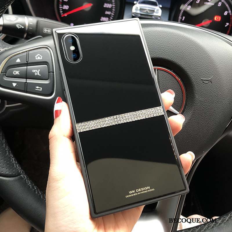 iPhone X Coque Nouveau Rouge Célébrité Noir Luxe Silicone