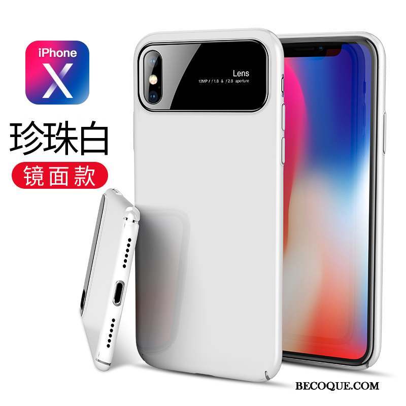 iPhone X Coque Nouveau Étui Tendance Miroir Noir Incassable