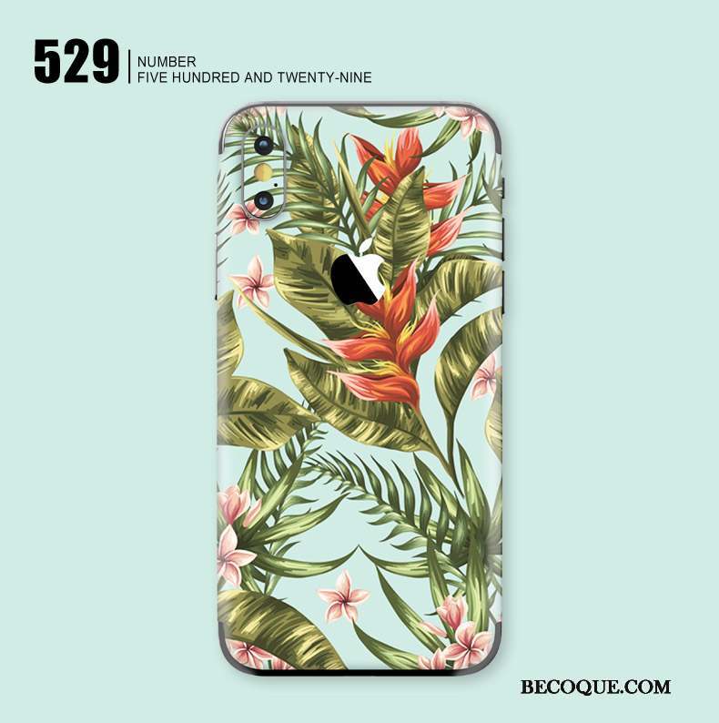 iPhone X Coque Peinture Jaune Membrane Protection Fleurs Téléphone Portable