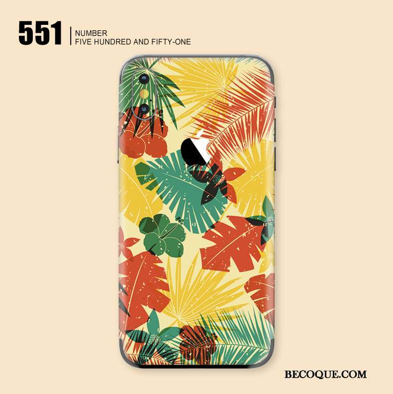 iPhone X Coque Peinture Jaune Membrane Protection Fleurs Téléphone Portable