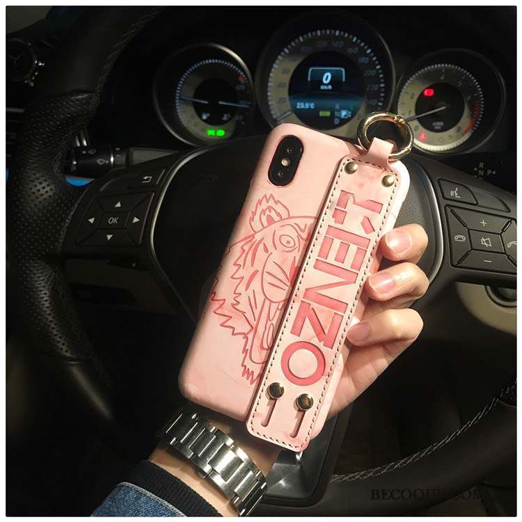 iPhone X Coque Rose Protection Personnalité Mince Étui