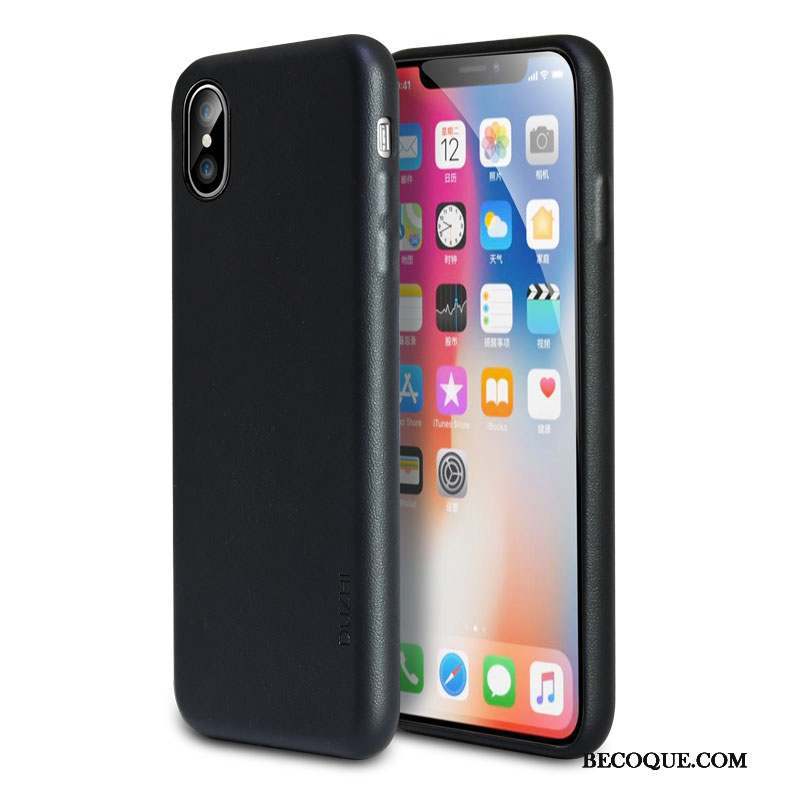 iPhone X Coque Rouge Tout Compris Incassable Étui Étui En Cuir Tendance