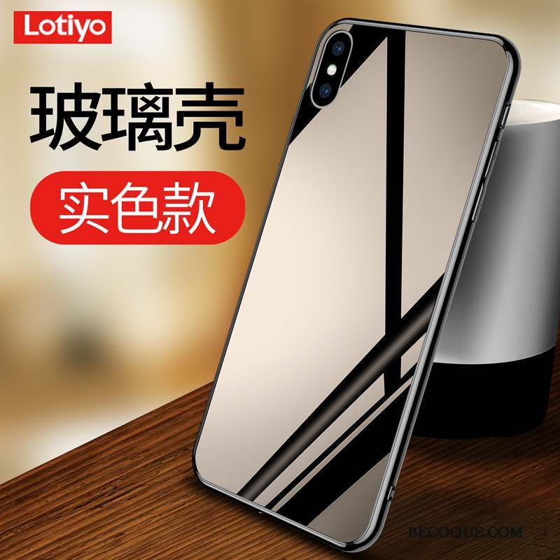 iPhone X Coque Silicone Transparent Noir Verre Très Mince Étui