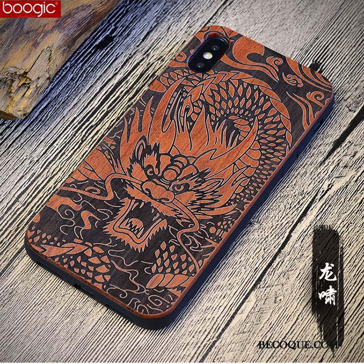iPhone X Coque Tendance Protection Vintage En Bois Bois Massif Personnalisé